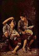 Bartolome Esteban Murillo Beggar Boys Eating Grapes and Melon oil on canvas